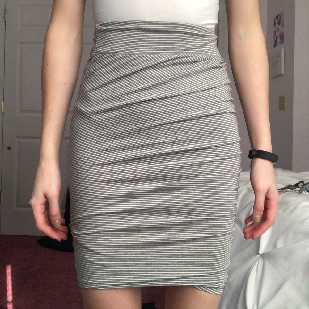 Lululemon Striped Ruched Pencil Skirt